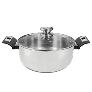 Tri‑Ply Stainless Steel Deep Pot with Bakelite Handle – Full‑Clad Construction