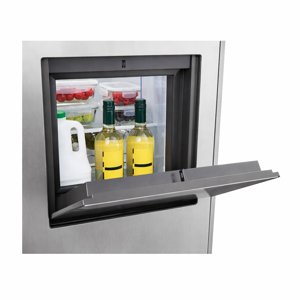 Pannova Stainless Steel Side by Side Refrigerator With Ice Maker and Water Dispenser - Image 4