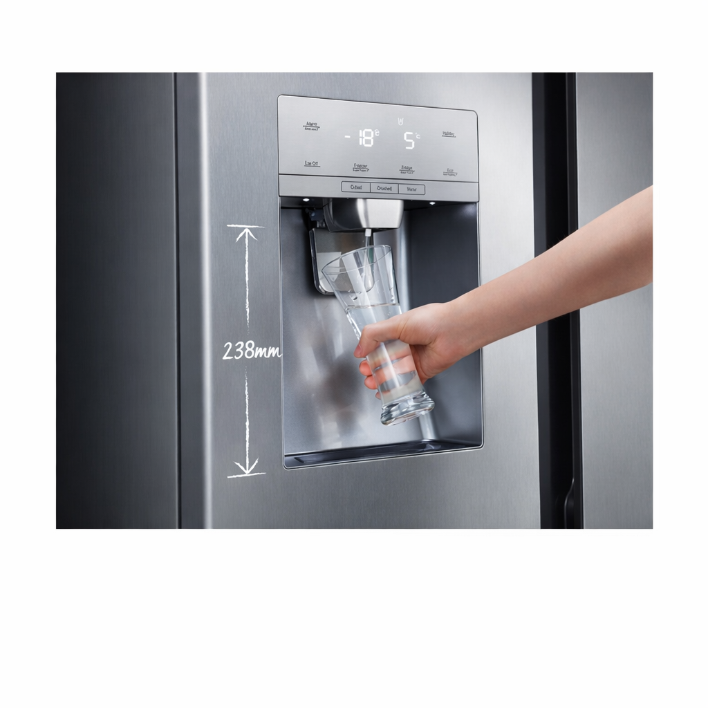 Pannova Stainless Steel Side by Side Refrigerator With Ice Maker and Water Dispenser - Image 5